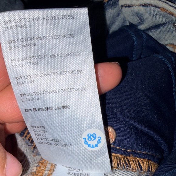 FREE PEOPLE we the free Riley Seamed Skinny Jeans Acid Wash Size 28 - Picture 7 of 7